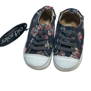 New Old Soles Millennium Tread sz 21 (5) Black floral baby sneakers